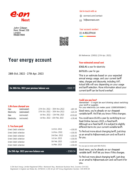  Minol USA business utility bill 